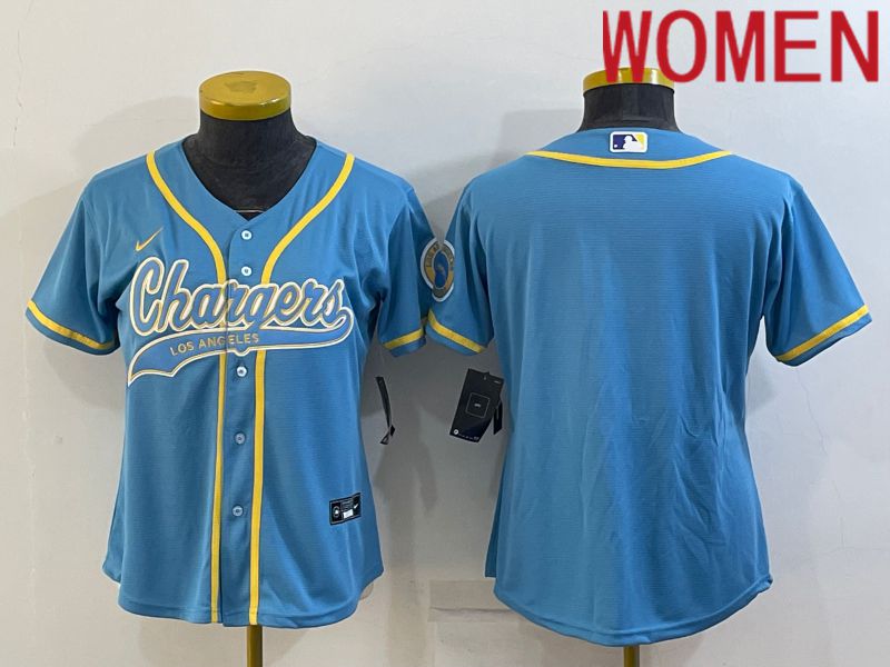 Wholesale Women Los Angeles Chargers Blank Light Blue 2022 Nike Co branded NFL Jerseys Jerseys With Free Shipping